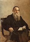 Il'ya Repin Canvas Paintings - Portrait of Leo Tolstoy